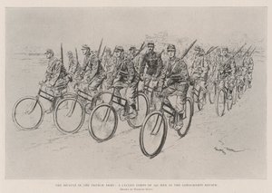 フランス軍の自転車、ロンシャンレビューで150人の男性のサイクリスト軍団